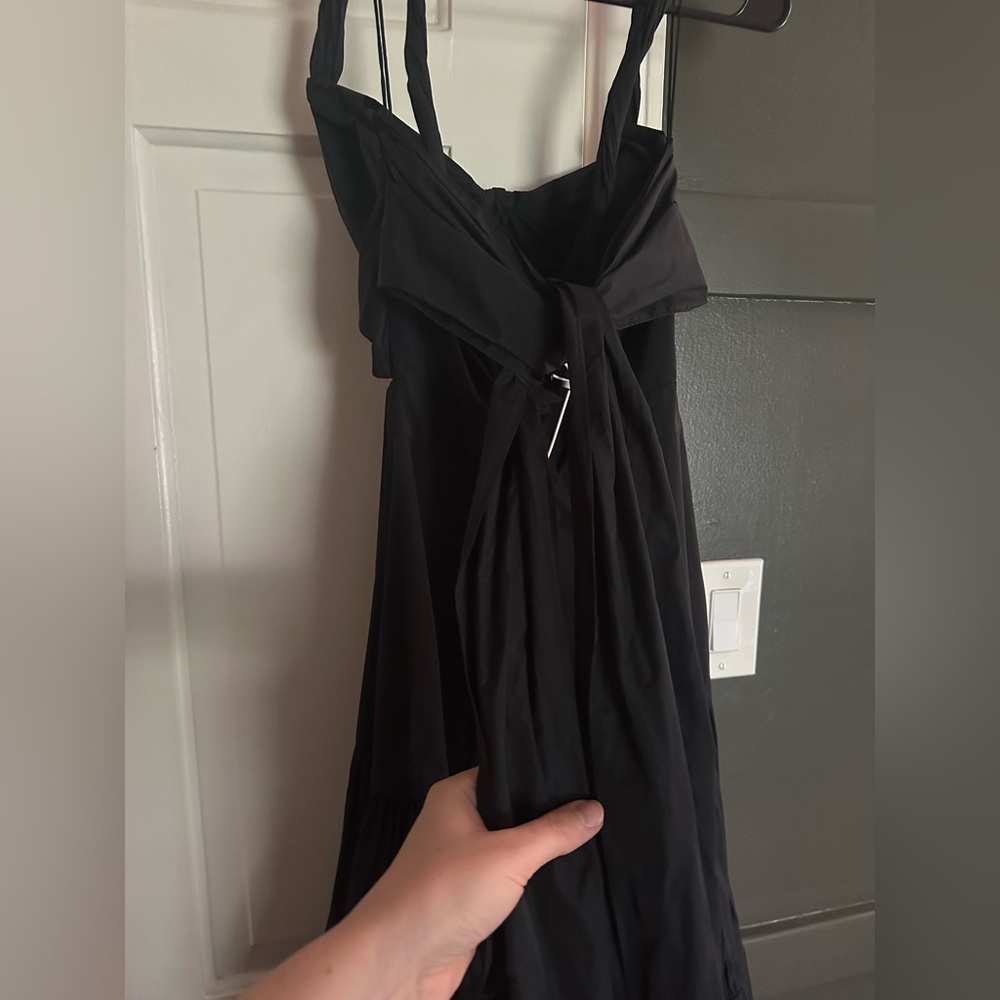 Alexis Azalea Black Gown Cut Out Black Tie Tiered Maxi Dress Ruffle Elegant Chic - Picture 8 of 12